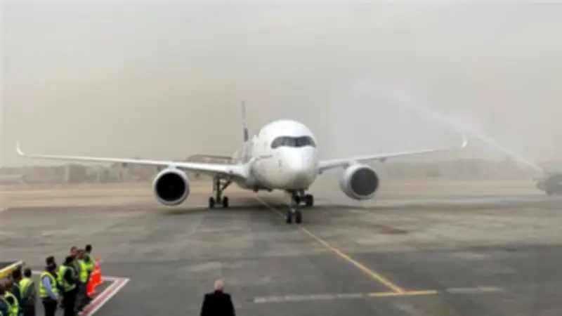 مصر للطيران تحتفي باستلام أول طائرة إيرباص 350/900 لتكون الأولى في شمال أفريقيا