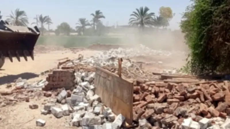 الغربية تزيل 9 حالات بناء مخالف على الأراضي الزراعية خلال 24 ساعة