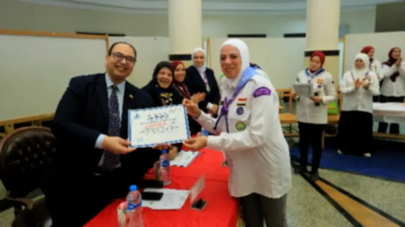 رئيس جامعة كفر الشيخ يشهد فعاليات الشارة الوطنية لقائدات عشائر الجوالة