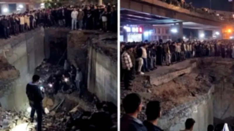 حادث مأساوي بالزاوية الحمراء: سقوط ميكروباص في حفرة عميقة أسفل كوبري المنطقة