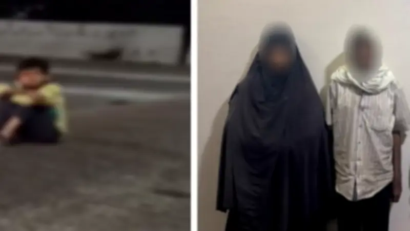 القبض على والدي طفل أجبراه على التسول في منتصف الطريق بالإسماعيلية