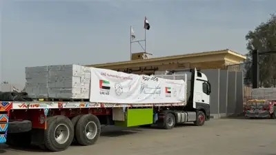 عبور الدفعة 303 من مساعدات الإمارات إلى غزة عبر معبر رفح