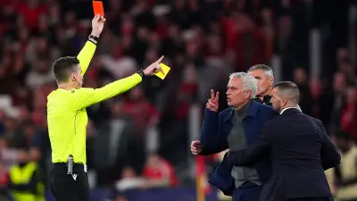 طرد مورينيو في مباراة بنفيكا وريال مدريد بعد احتجاجه على فينيسيوس جونيور