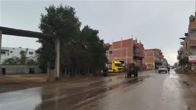 محافظة الغربية تشهد أجواء شتوية قاسية مع هطول أمطار رعدية ورياح شديدة