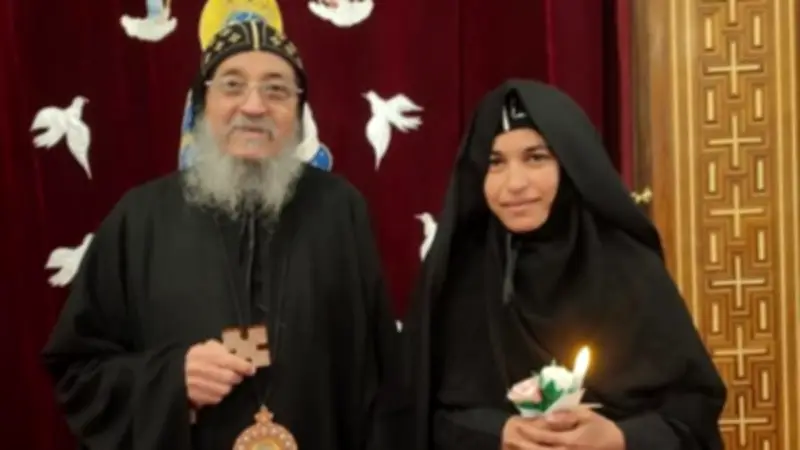 الأنبا يواقيم يرأس صلوات رهبنة راهبة جديدة بدير العذراء والشهيد ودامون بأرمنت