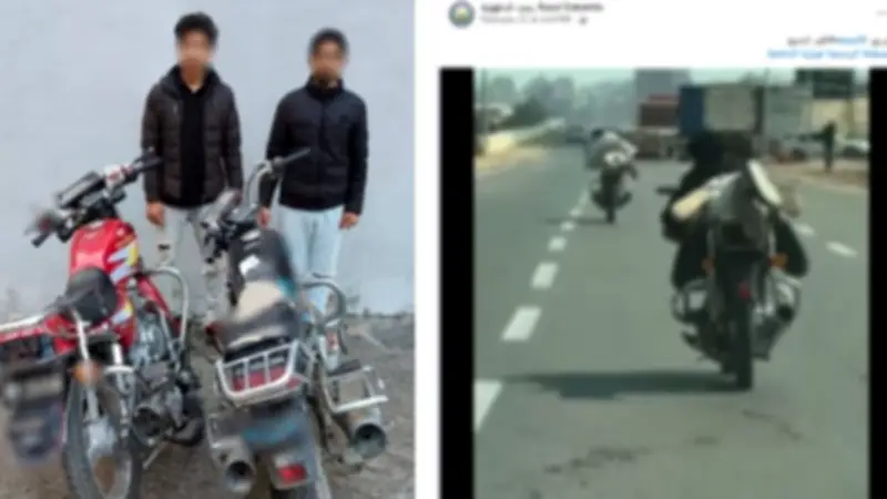 القبض على دراجين ناريين بعد استعراضهما الخطير على طريق سريع بالغربية