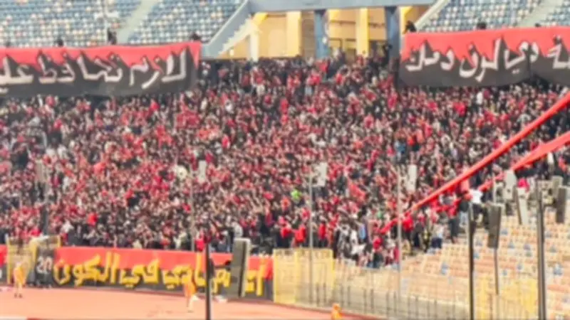 مشجع أهلاوي يهاجم الحكم محمد معروف خلال مباراة طلائع الجيش في الدوري المصري