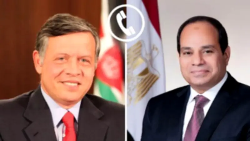السيسي والملك عبدالله الثاني يؤكدان وحدة الموقف المصري الأردني لخفض التصعيد الإقليمي