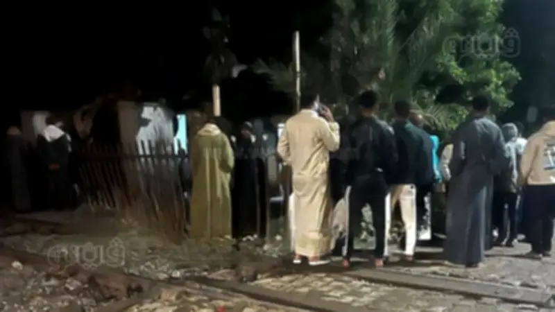 مصرع شخصين دهسهما قطار بالقرب من مزلقان العطف بمركز الواسطى في بني سويف