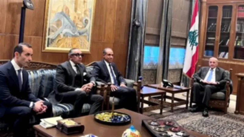 وزير الخارجية المصري يلتقي رئيس مجلس النواب اللبناني في بيروت لبحث الأزمة الإقليمية