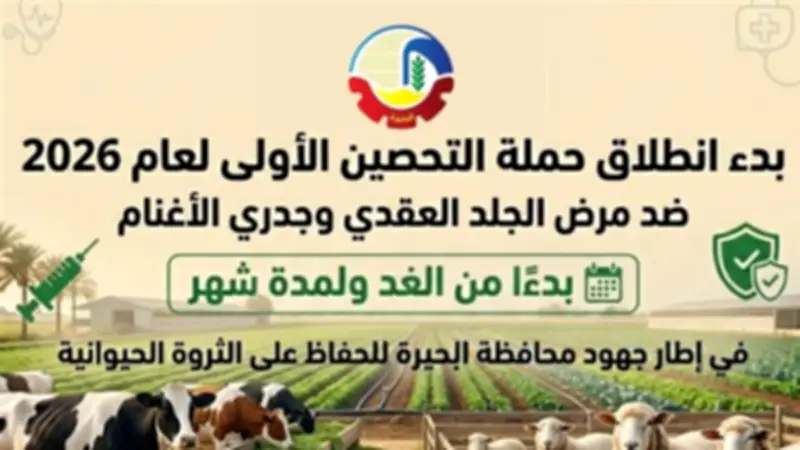 انطلاق الحملة القومية للتحصين ضد الجلد العقدي في البحيرة غداً لمدة شهر