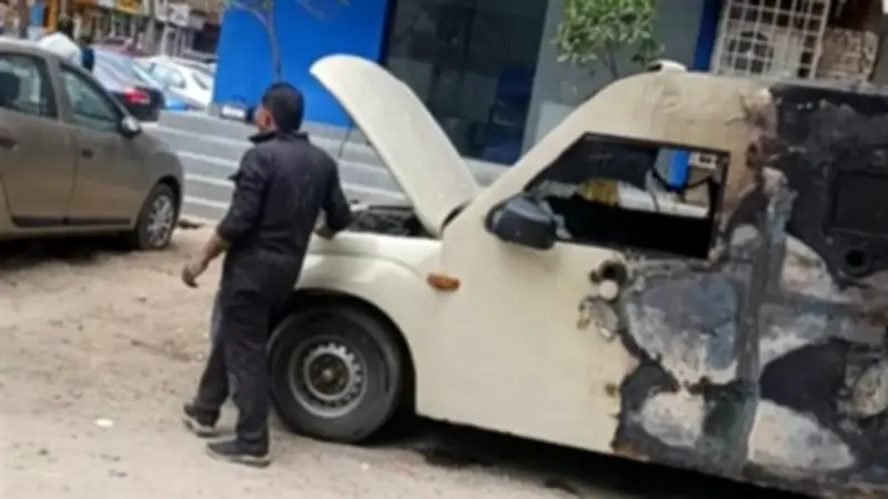 تفحم سيارة نقل أموال في حريق بعين شمس دون إصابات.. والنيابة تحقق
