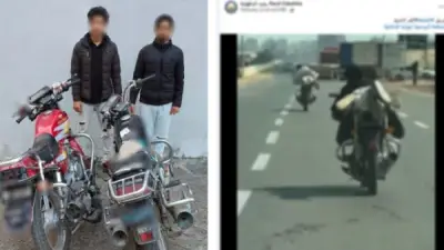 القبض على دراجين ناريين بعد استعراضهما الخطير على طريق سريع بالغربية