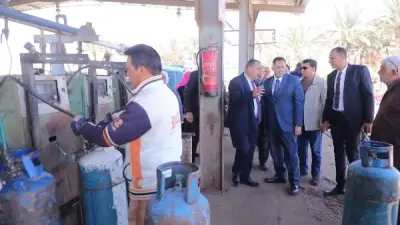 محافظ دمياط يتفقد محطة تعبئة الغاز ويوجه بتكثيف الحملات الرقابية