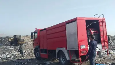 إنقاذ طريق الضبعة من كارثة محتملة بعد إخماد حريق هائل بمحطة وقود