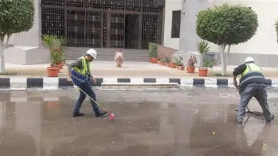 جامعة المنصورة تكثف جهودها لمواجهة الأمطار وتضمن سلامة الحرم الجامعي