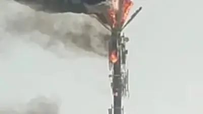 إخماد حريق في برج تقوية إرسال فودافون بالشيخ زايد دون إصابات