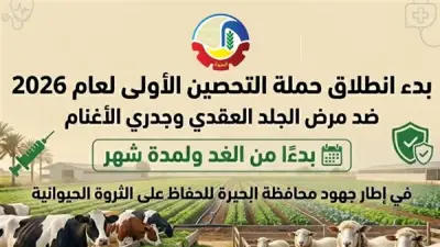 انطلاق الحملة القومية للتحصين ضد الجلد العقدي في البحيرة غداً لمدة شهر