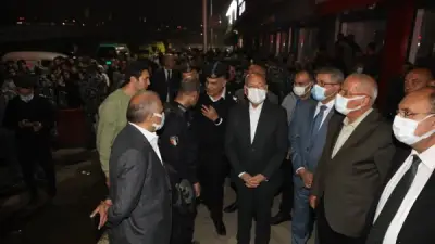 محافظ القاهرة يتفقد حريق سراي القبة ويوجه بتقديم الرعاية الصحية للمصابين