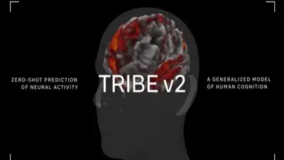 ميتا تطلق نموذج TRIBE v2 للذكاء الاصطناعي لمحاكاة الدماغ البشري بدقة غير مسبوقة