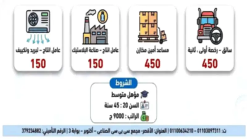 وزارة العمل تعلن عن 1200 وظيفة شاغرة في الأقصر برواتب تصل إلى 9 آلاف جنيه