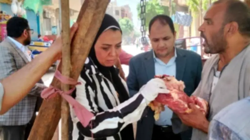 ضبط 1.5 طن لحوم فاسدة وكبدة غير صالحة في حملة تموينية بالمنيا