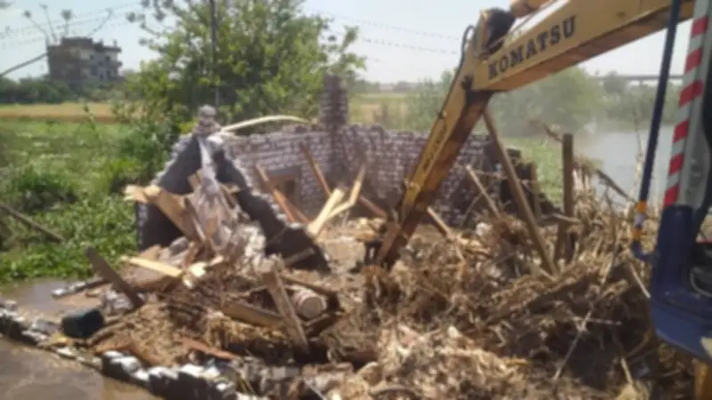 إزالة 15 حالة تعدٍ على أراضي طرح النهر بالمنوفية بمساحة 3197 متراً