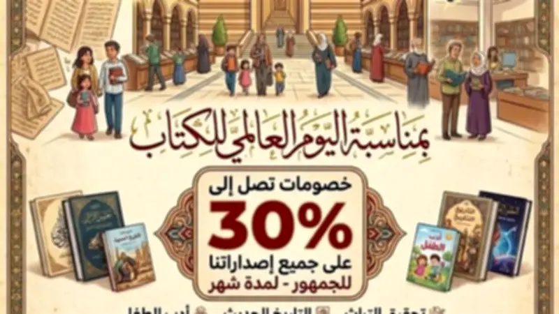 دار الكتب والوثائق تطلق خصومات تصل إلى 30% احتفالاً باليوم العالمي للكتاب