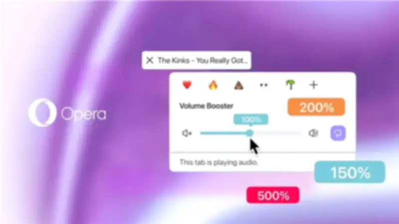 أوبرا تطلق تحديثًا جديدًا لمتصفحها مع دعم يوتيوب وتويتش ورفع الصوت 500%