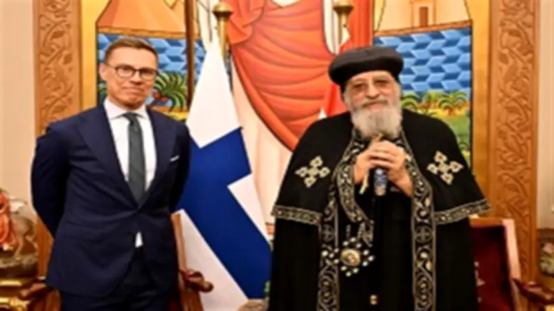 البابا تواضروس الثاني يستقبل رئيس فنلندا ويناشد الدول بالبحث عن بدائل سلمية للحرب