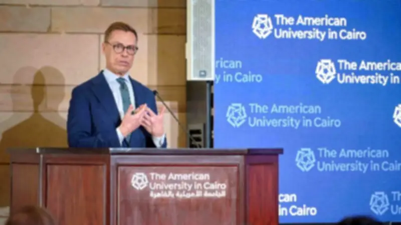 رئيس فنلندا يطالب بإصلاح النظام الدولي خلال محاضرة بالجامعة الأمريكية بالقاهرة