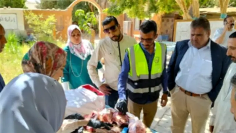 ضبط لحوم فاسدة وتحرير محاضر مخالفات بحملة تموينية بالوادي الجديد