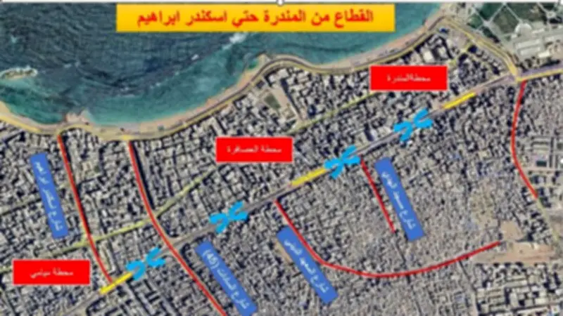 الإسكندرية تنفذ دورانات مرورية جديدة أسفل مسار المترو لتخفيف الزحام
