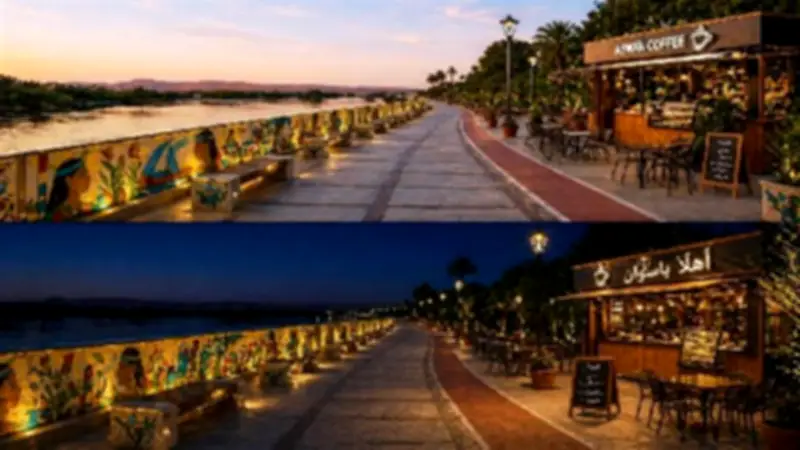 الانتهاء من المرحلة الأولى لممشى كورنيش السباعية بإدفو في أسوان