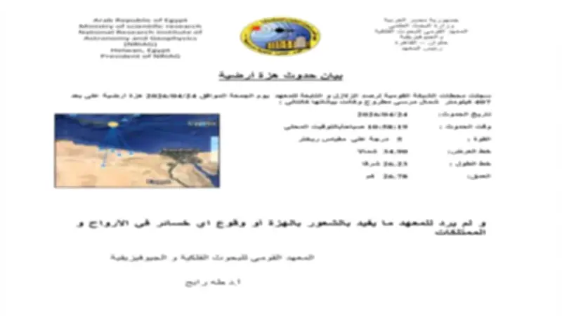 البحوث الفلكية: تفاصيل هزتين متتاليتين بالبحر المتوسط وشعور المصريين بواحدة