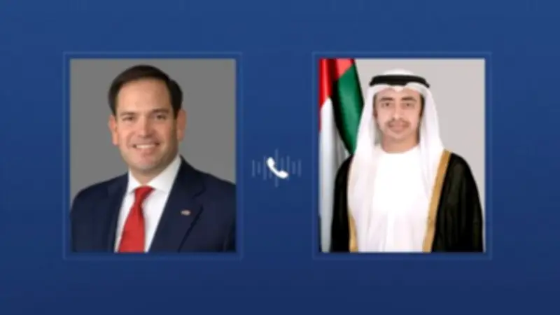 وزيرا خارجية الإمارات وأمريكا يبحثان هاتفياً التطورات الإقليمية