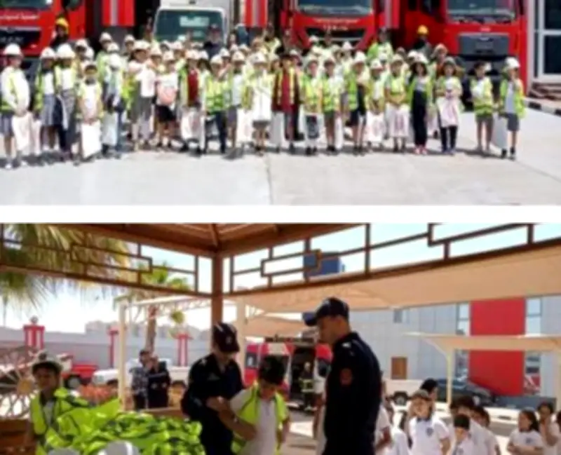 زيارة طلابية للإدارة العامة للحماية المدنية بالجيزة للتعريف بدور رجل الشرطة