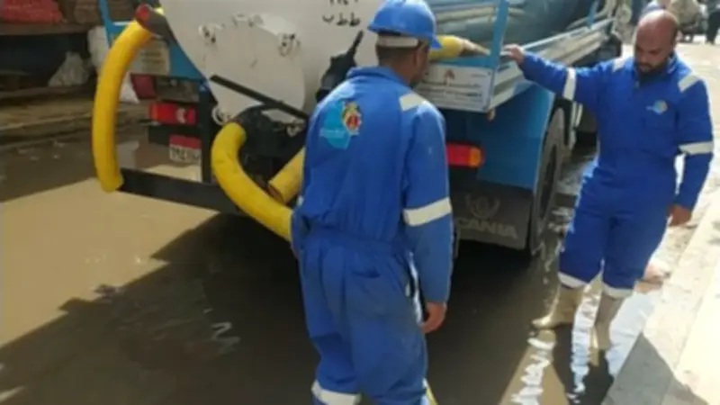 مياه القناة ترفع درجة الاستعداد القصوى لمواجهة الأمطار وتكثف انتشار المعدات