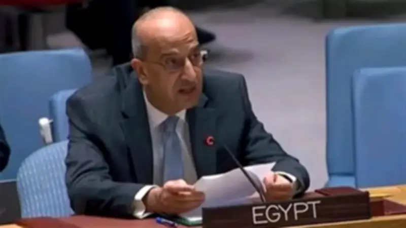 مندوب مصر بمجلس الأمن يطالب بسرعة انسحاب القوات الإسرائيلية من سوريا ولبنان