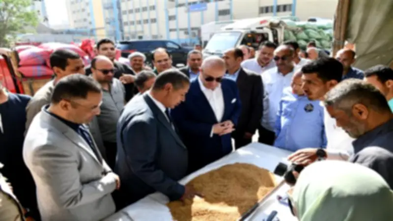 محافظ الفيوم يتفقد توريد القمح المحلي لصوامع مطاحن مصر الوسطى