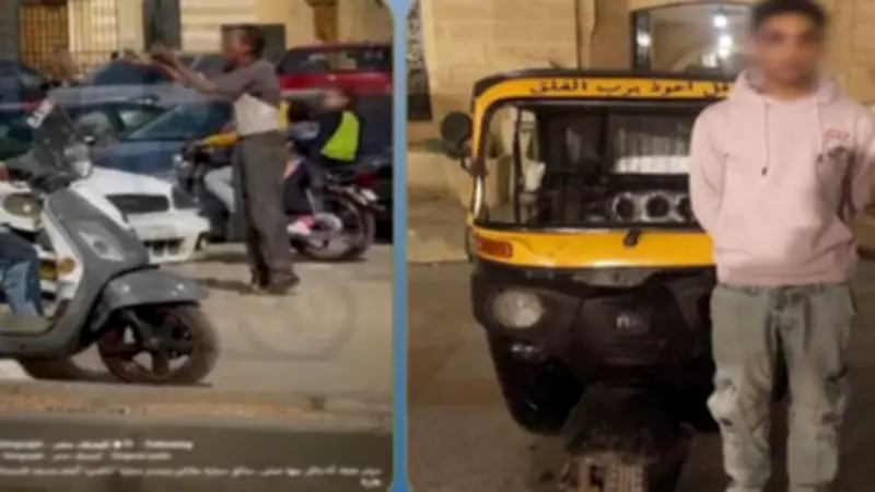 القبض على سائق توك توك صدم سيارة تاكسي بالقاهرة