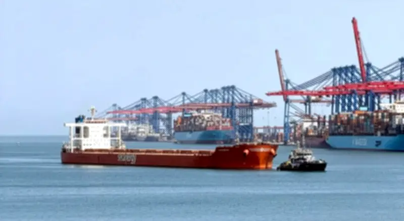 ميناء شرق بورسعيد يستقبل أكبر سفينة صب جاف على رصيف محطة سكاي بورتس