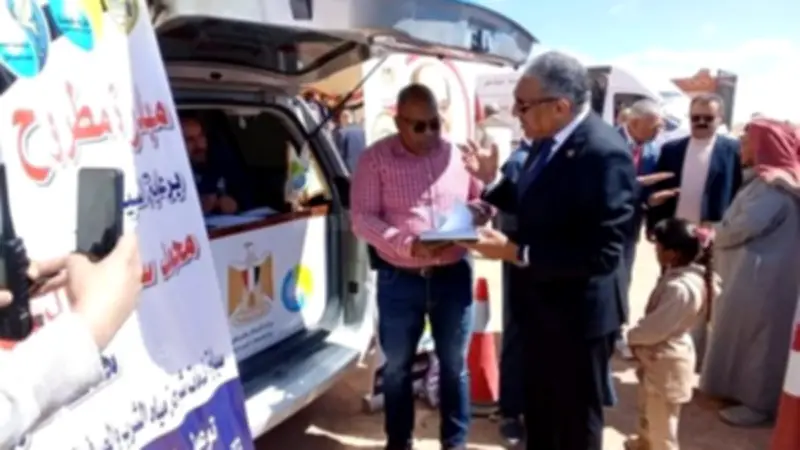 مطروح تطلق قافلة خدمية شاملة لقرية المثاني لتحسين جودة الحياة