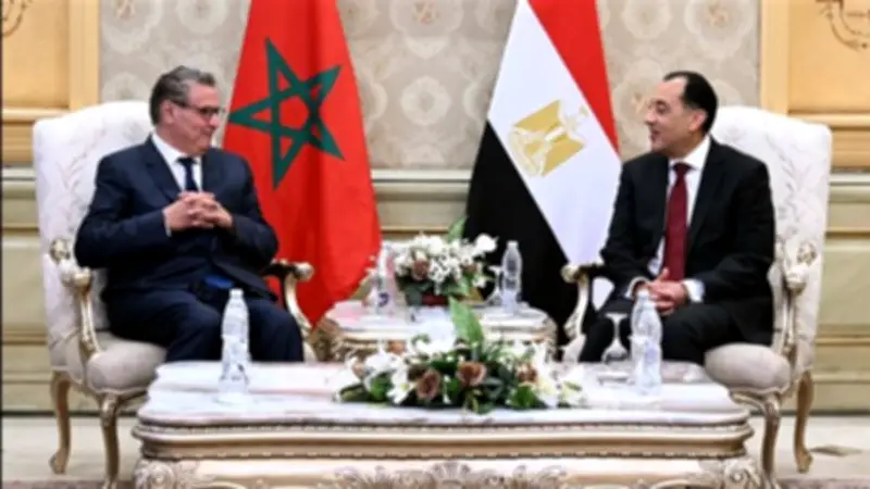 استقبال رسمي في مطار القاهرة لرئيس الوزراء المغربي عزيز أخنوش