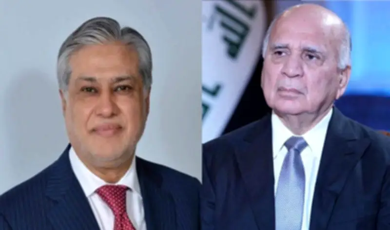 وزيرا خارجية العراق وباكستان يبحثان سبل تعزيز الجهود الإقليمية لوقف إطلاق النار