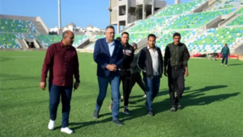 الحسيني أبو قمر يتفقد استاد المصري الجديد ويطلع على آخر تطورات المشروع
