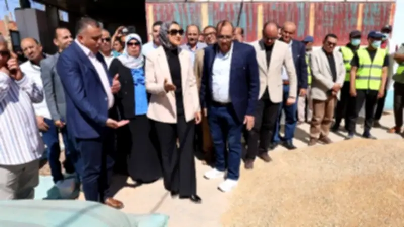 محافظ الوادي الجديد تتفقد مركز تجميع القمح بقرية المعصرة لضمان انتظام التوريد