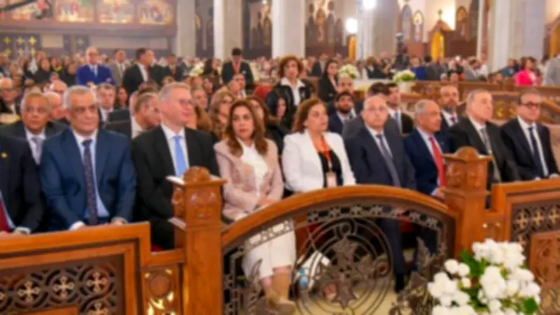 وزيرة التنمية المحلية تشارك في قداس عيد القيامة بالكاتدرائية المرقسية