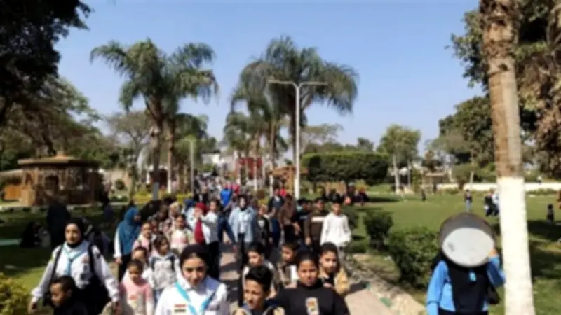 زحام واحتفالات جماهيرية في حدائق القناطر الخيرية بمناسبة شم النسيم