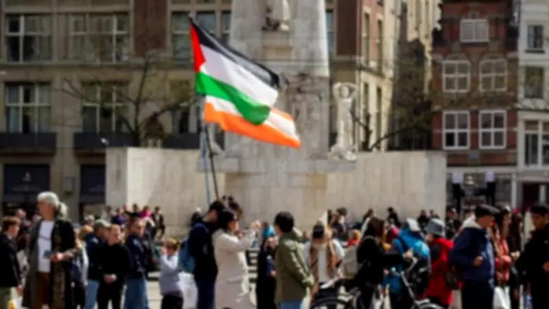 أمستردام تخلد ذكرى أطفال وصحفيي غزة بفعالية رمزية مؤثرة في ساحة دام